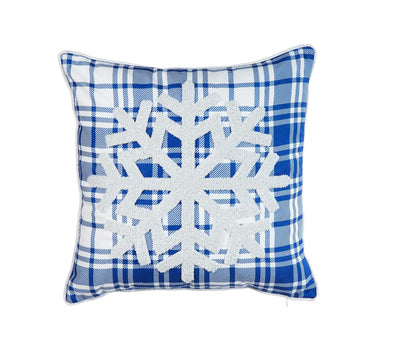 ARMN Azure Embroidered Pillow Cover – Elegant Blue & White