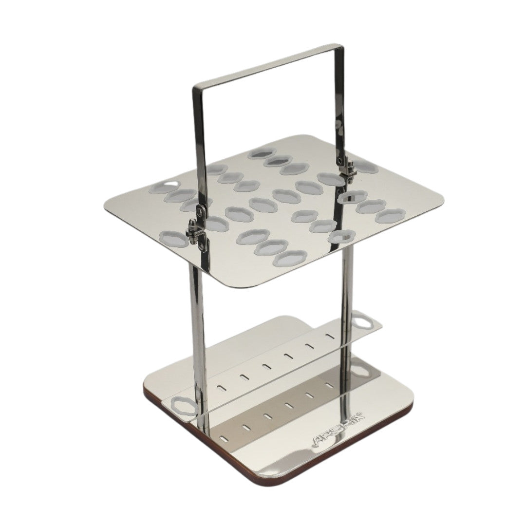 Arshia 26-Piece Stainless Steel Cutlery Set with Metal Stand – Shiny Silver Finish