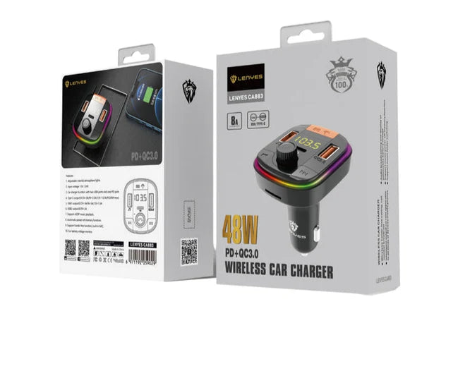 Lenyes CA883 Car Bluetooth FM Transmitter – Black