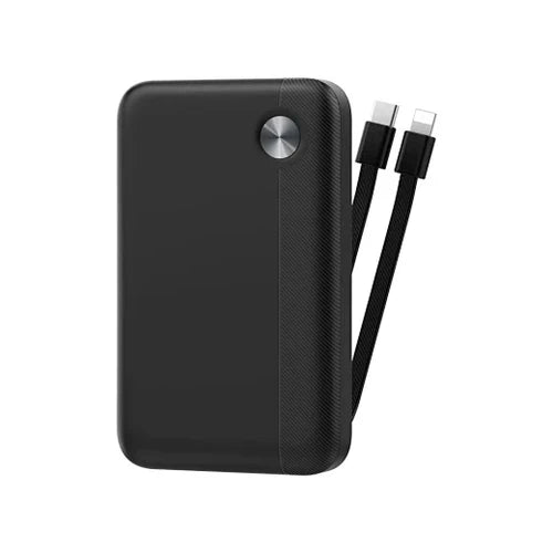 WIWU 10000mAh Power Bank with Dual Cables & 22.5W Fast Charge