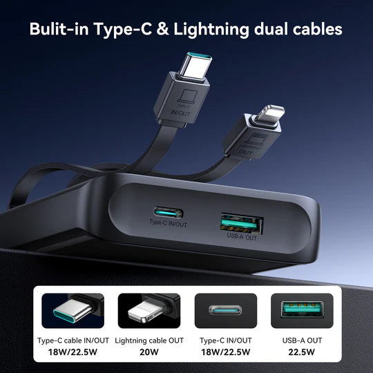 JOYROOM JR-PBF19 10000mAh Power Bank with Display & Cables