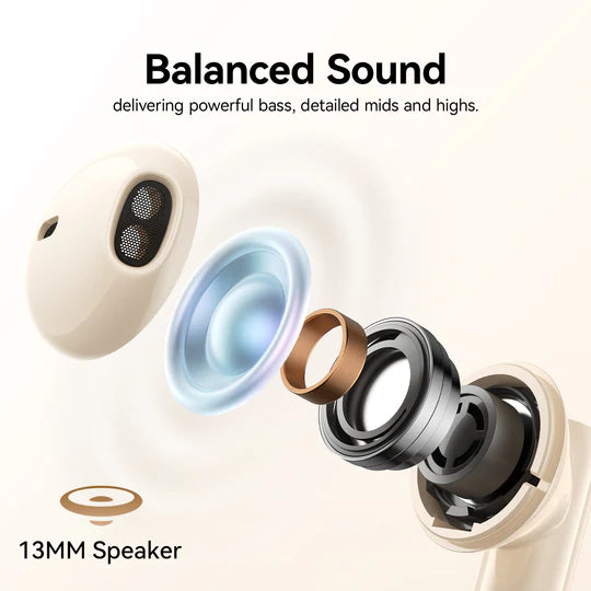JOYROOM JR-PB3 Wireless Earbuds | Beige | Stylish & Clear