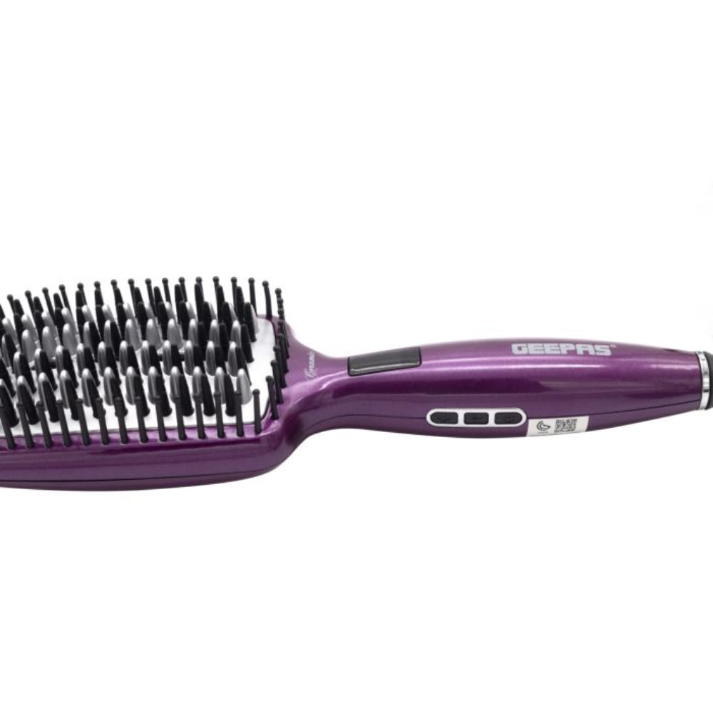 Geepas Hair Straightener Brush Ceramic LED-Display