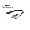 MicroConnect Audio Adapter Cable – 3.5mm Female to 2x RCA Male, 0.2m