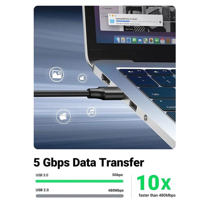 يوجرين كابل توسيع USB 3.0 ذكر 3م (أسود) 30127