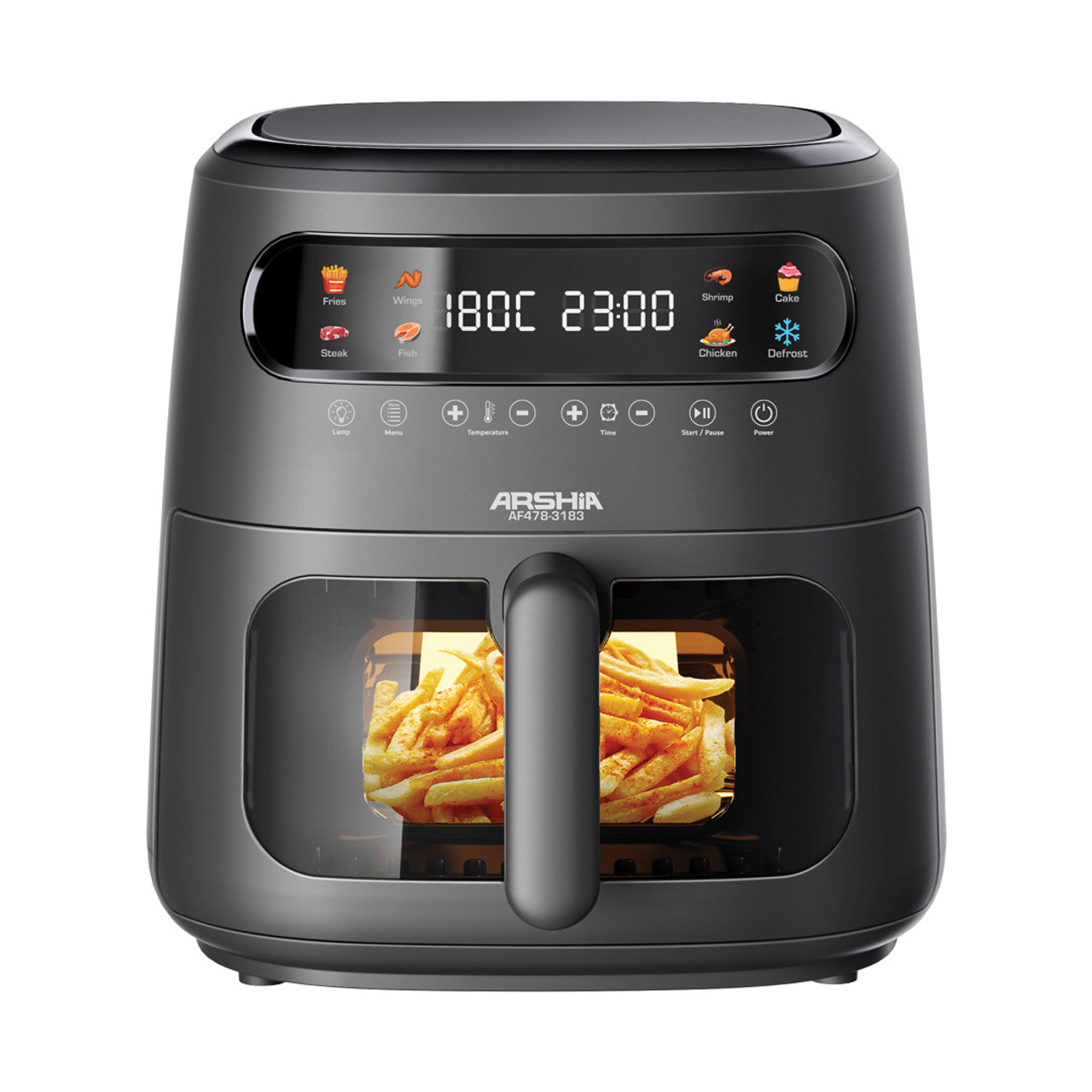 Arshia Multifunctional 8L Air Fryer, 1750W – Black