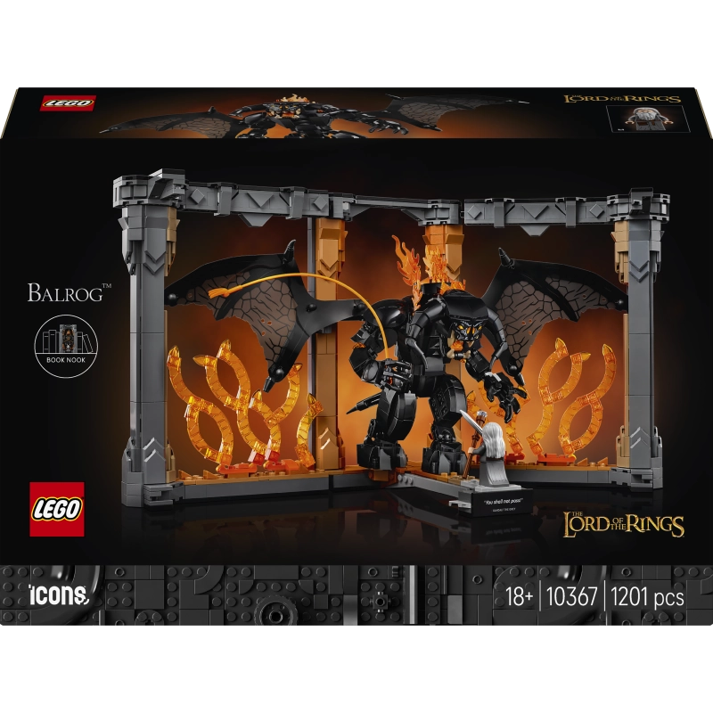 LEGO Icons The Lord of the Rings: Balrog Book Nook – 1201 Pieces | Set 10367