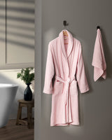 Madame Coco Avril Unisex Shawl Collar Bathrobe Set – Soft Cotton Robe for Men & Women