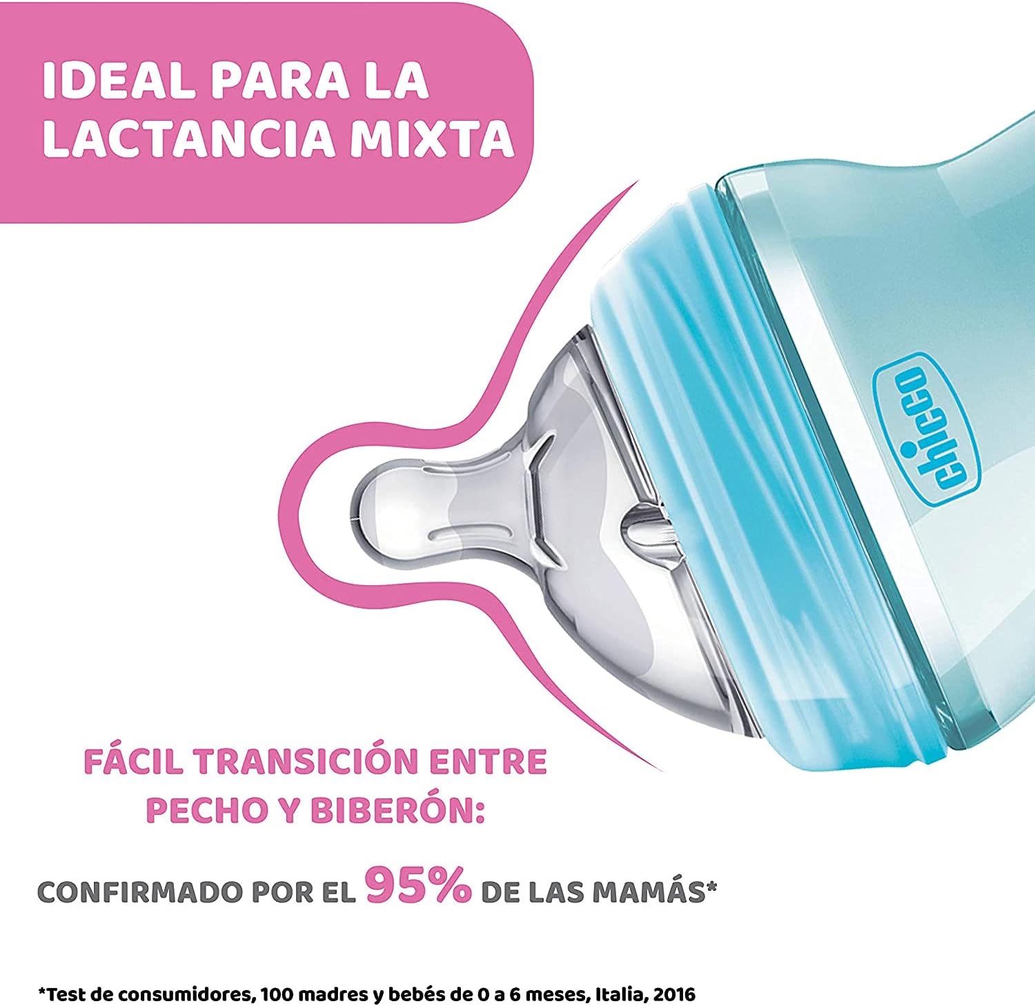 Chicco Natural Feeling Bottle 150ml Anti-Colic 0M+ - Blue