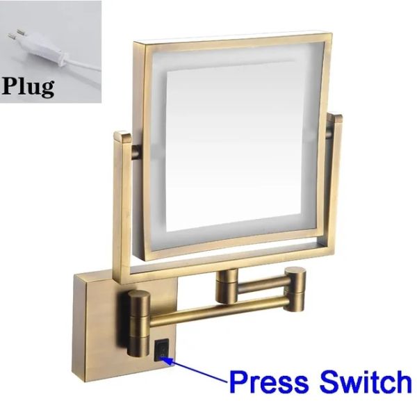 مرآة تكبير 5X من ARMN بضوء LED – برونزي أنيق