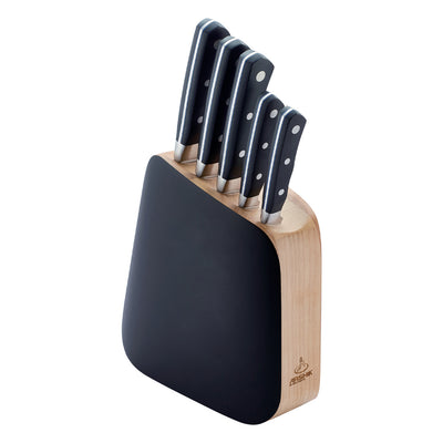 Arshia 6-Piece Knife Set with Wooden Stand – Sharp Stainless Steel Blades & Elegant Display Block
