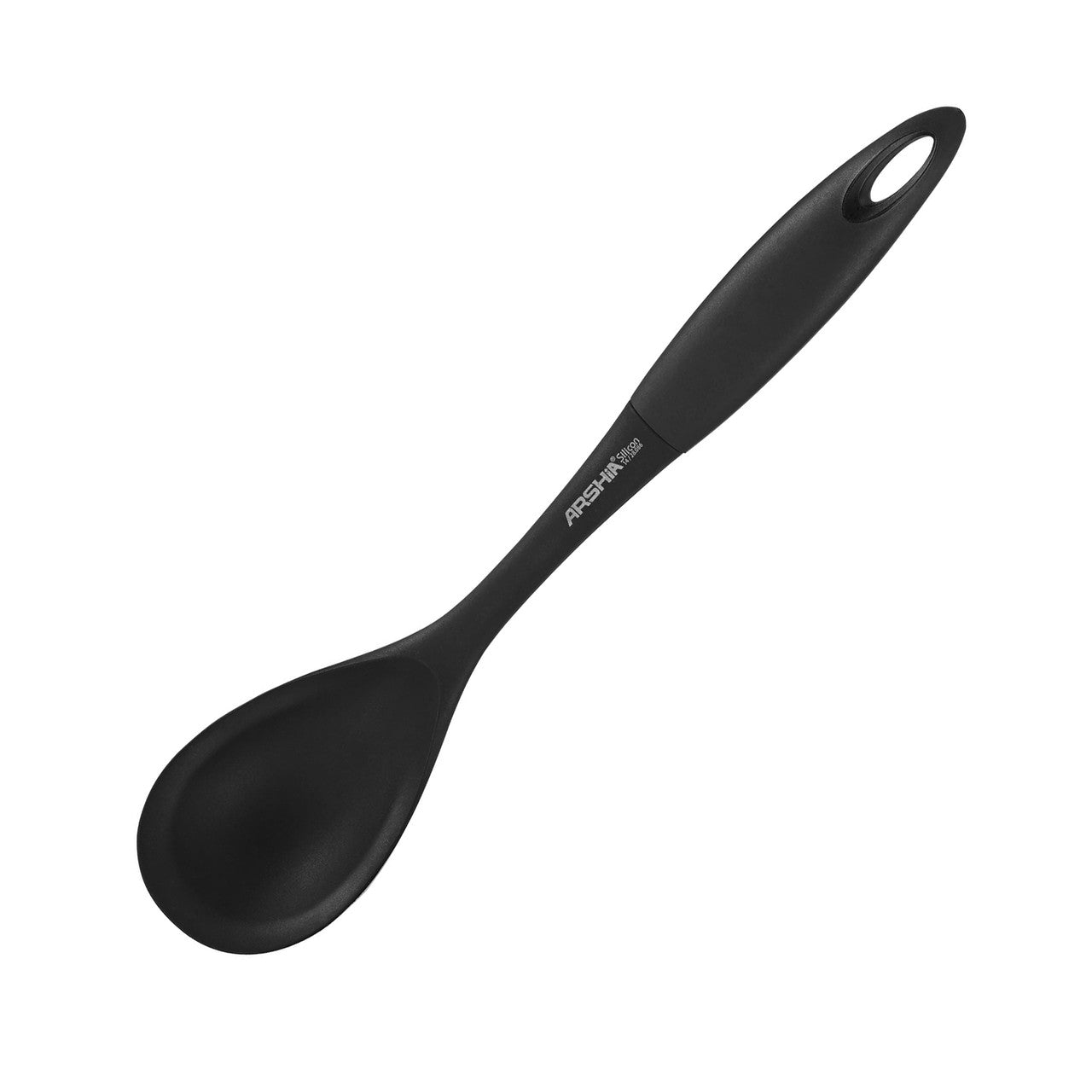 Arshia Solid Silicone Spoon (Black) – Heat-Resistant Kitchen Utensil