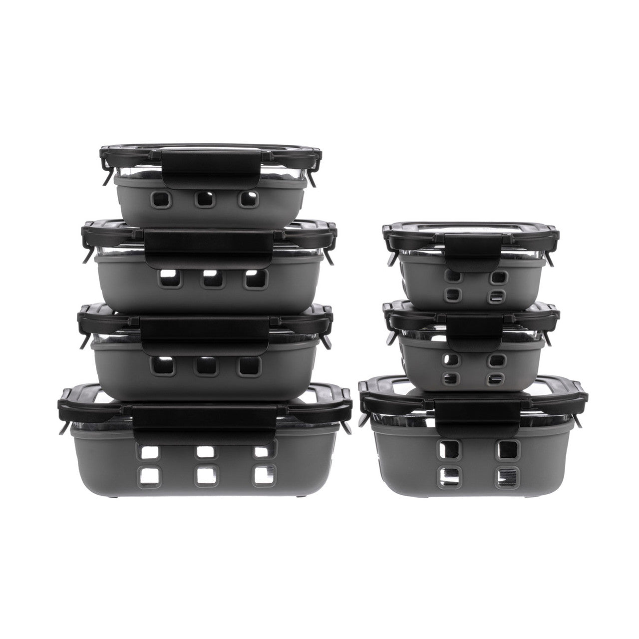 Arshia 7-Piece Glass Food Storage & Cooking Set – 4-5mm Tempered Glass with Stainless Steel Lids & Silicone Seals