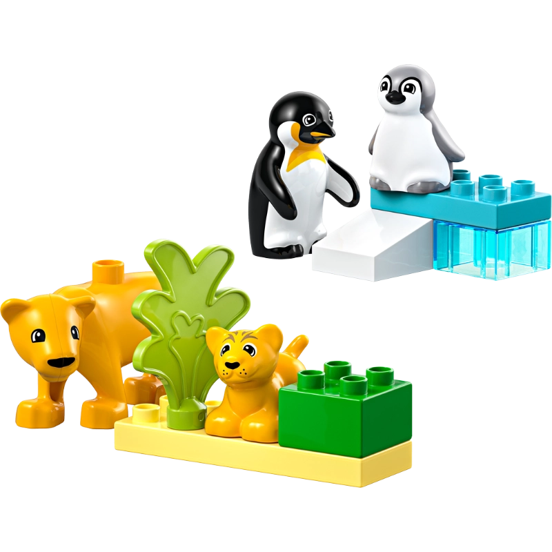 LEGO DUPLO Wild Animal Families: Penguins & Lions – 10 Pieces | Set 10442