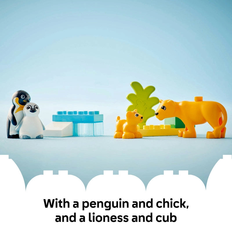 LEGO DUPLO Wild Animal Families: Penguins & Lions – 10 Pieces | Set 10442