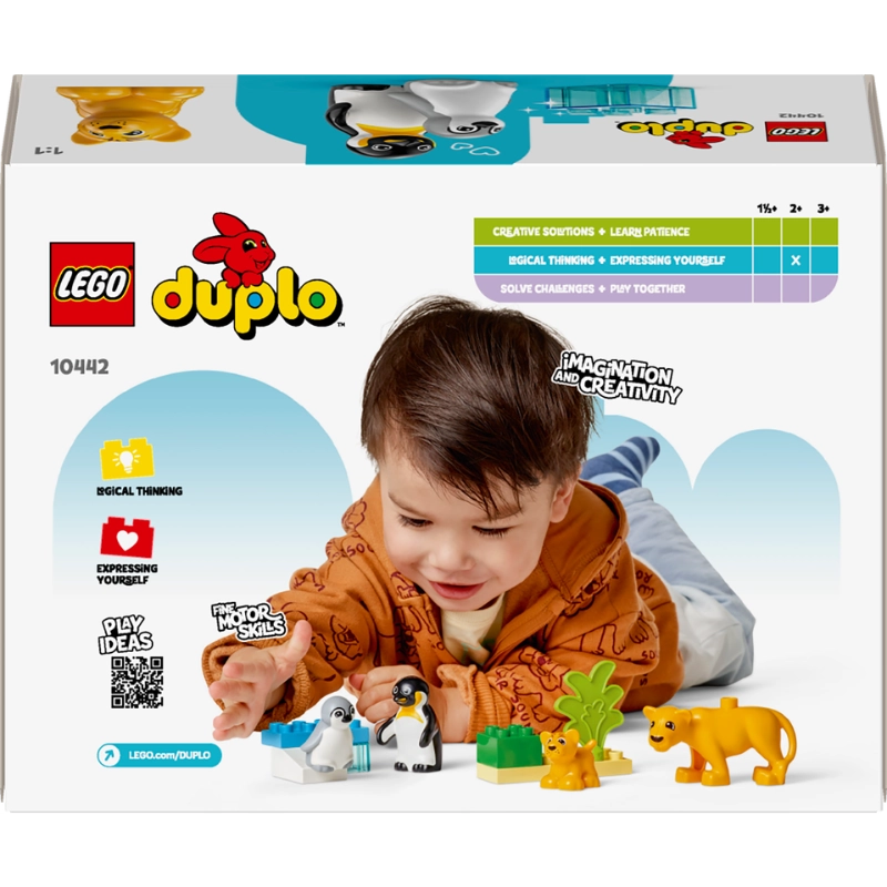 LEGO DUPLO Wild Animal Families: Penguins & Lions – 10 Pieces | Set 10442