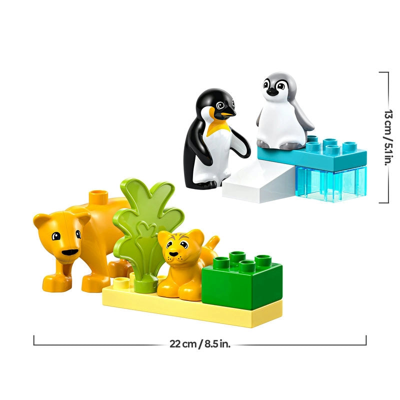LEGO DUPLO Wild Animal Families: Penguins & Lions – 10 Pieces | Set 10442