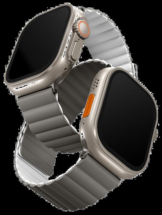 UNIQ Revix Reversible Magnetic Apple Watch Strap 49/45/44/42mm - Ash Grey/ Dove White