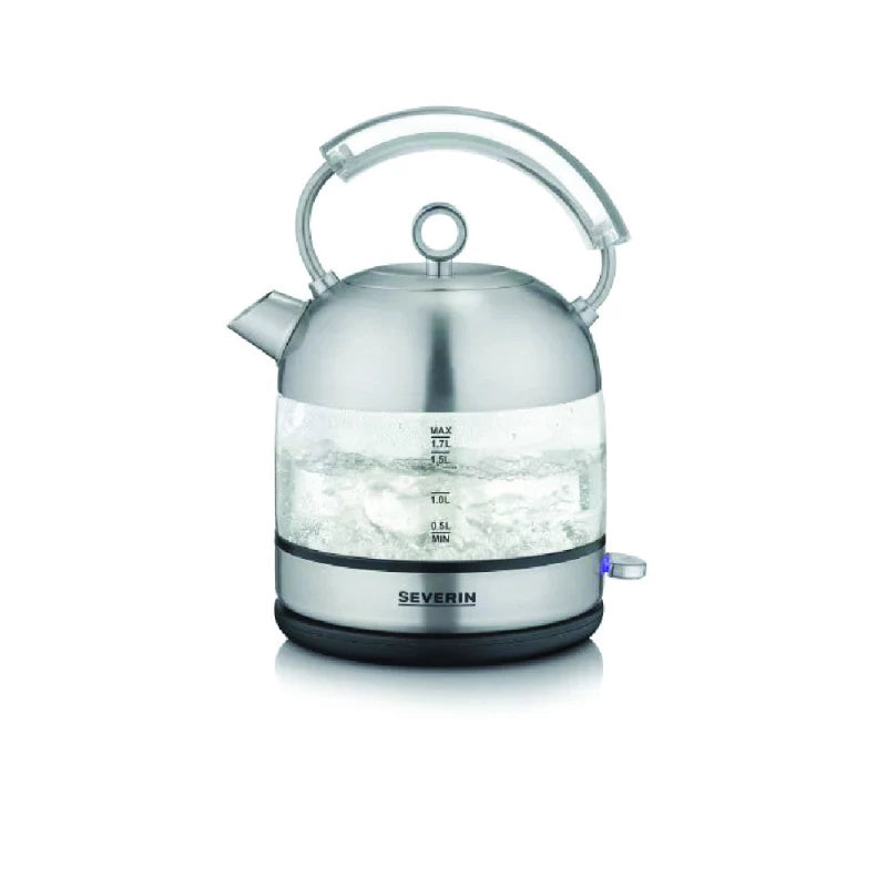 Severin Retro Glass Kettle 2400W – 1.7L, Elegant Design