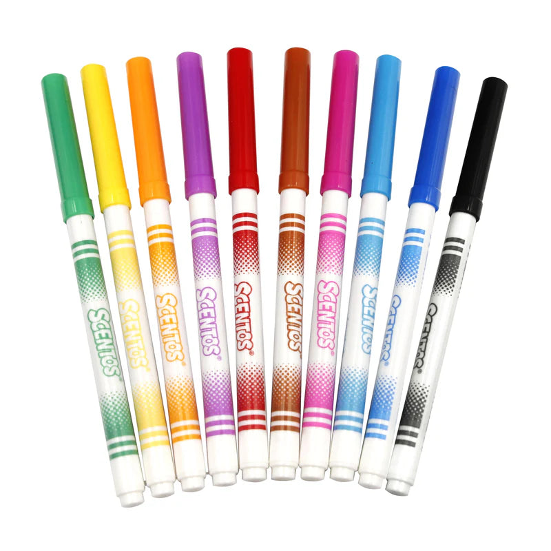 أقلام ماركر دقيقة Scentos Fine Line Markers – 10 ألوان