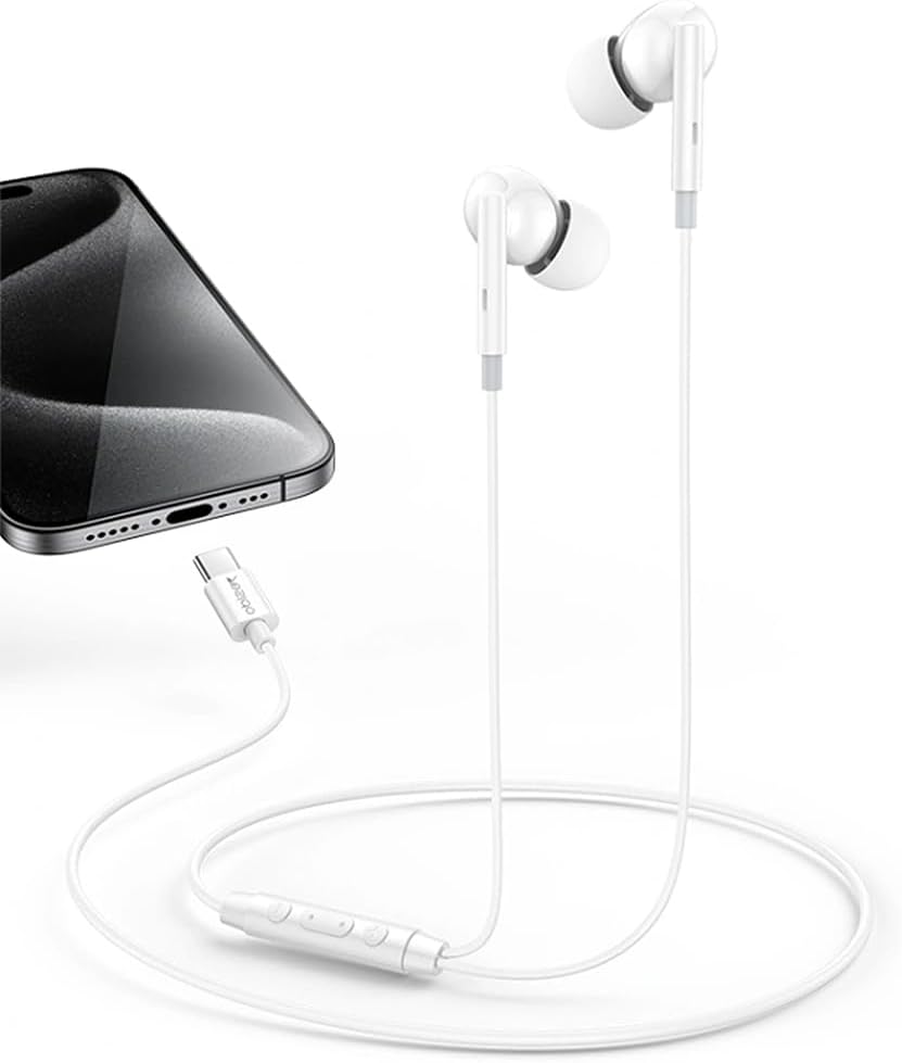 Yesido Earphones with Wired Control, YH45 - White