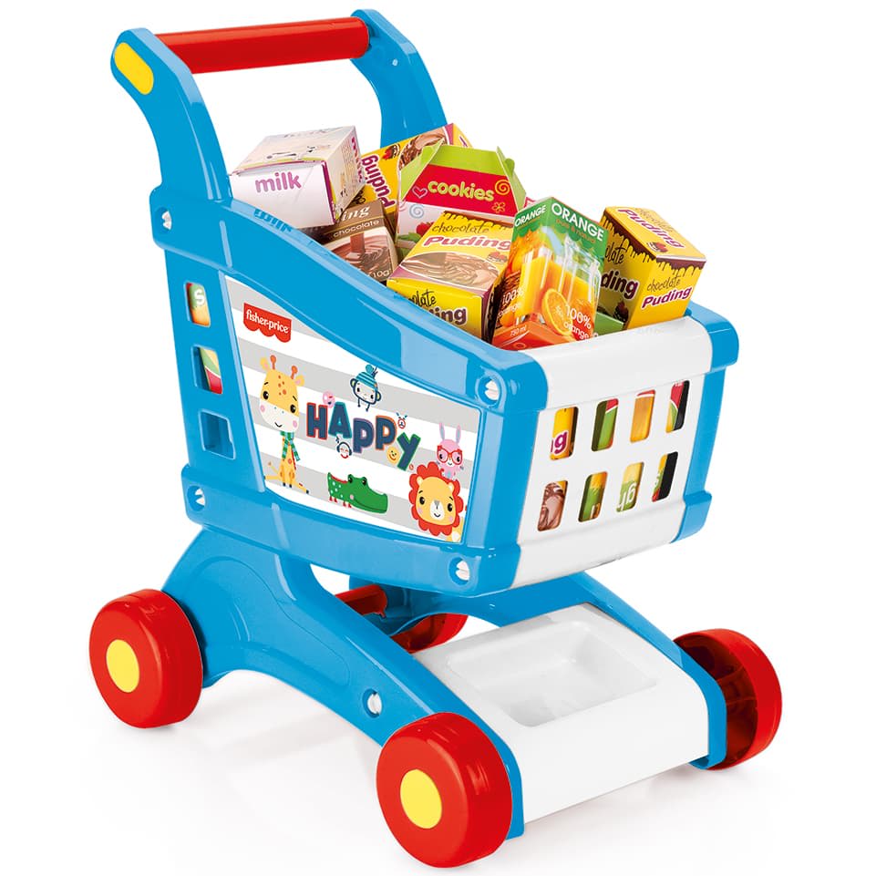 Fisher-Price عربة تسوق مع مستلزماتها – 16 قطعة للأطفال