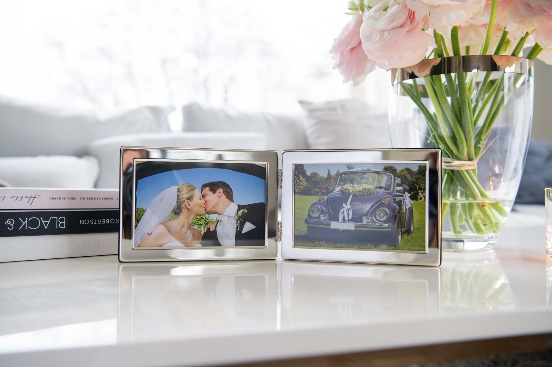 إطار صور مزدوج مطلي فضة 10×15 سم من Edzard Salerno - أنيق