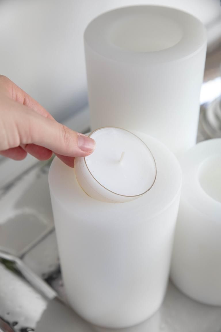 حامل شموع صغير شكل شمعة 15 سم من Edzard Cornelius - أبيض