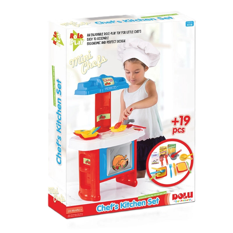 Dolu Chef’s Kitchen Set – 19-Piece Kids Play Kitchen