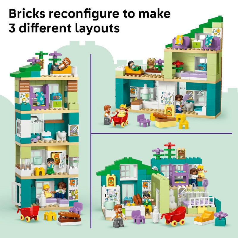 LEGO DUPLO 3 in 1 Modern Family House with Figures – 166 Pieces | Set 10470