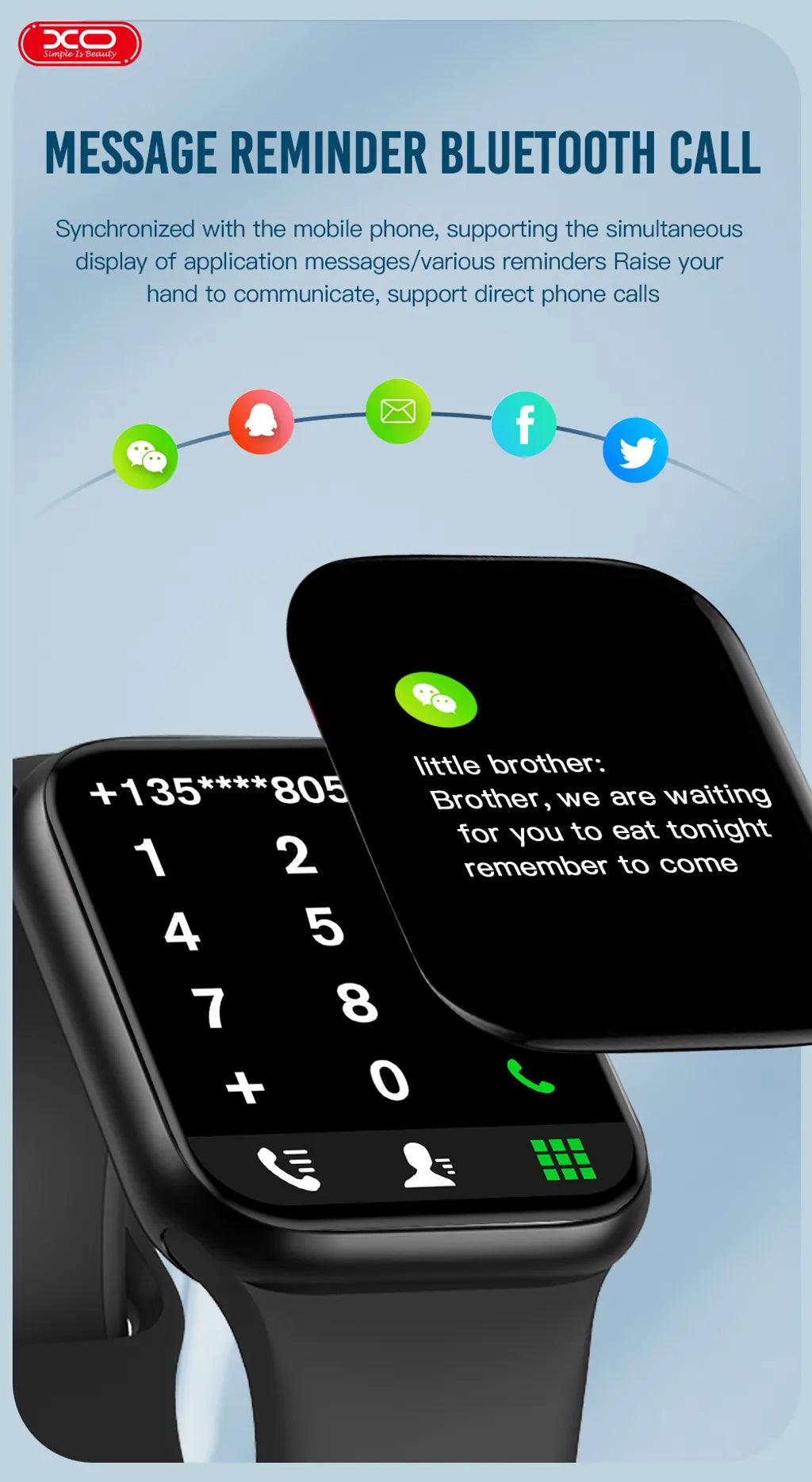 ساعة XO W7 Pro الذكية للاتصال الرياضي