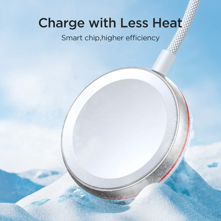 كابل شحن مغناطيسي جوي روم لساعة آبل - 1.2م أبيض