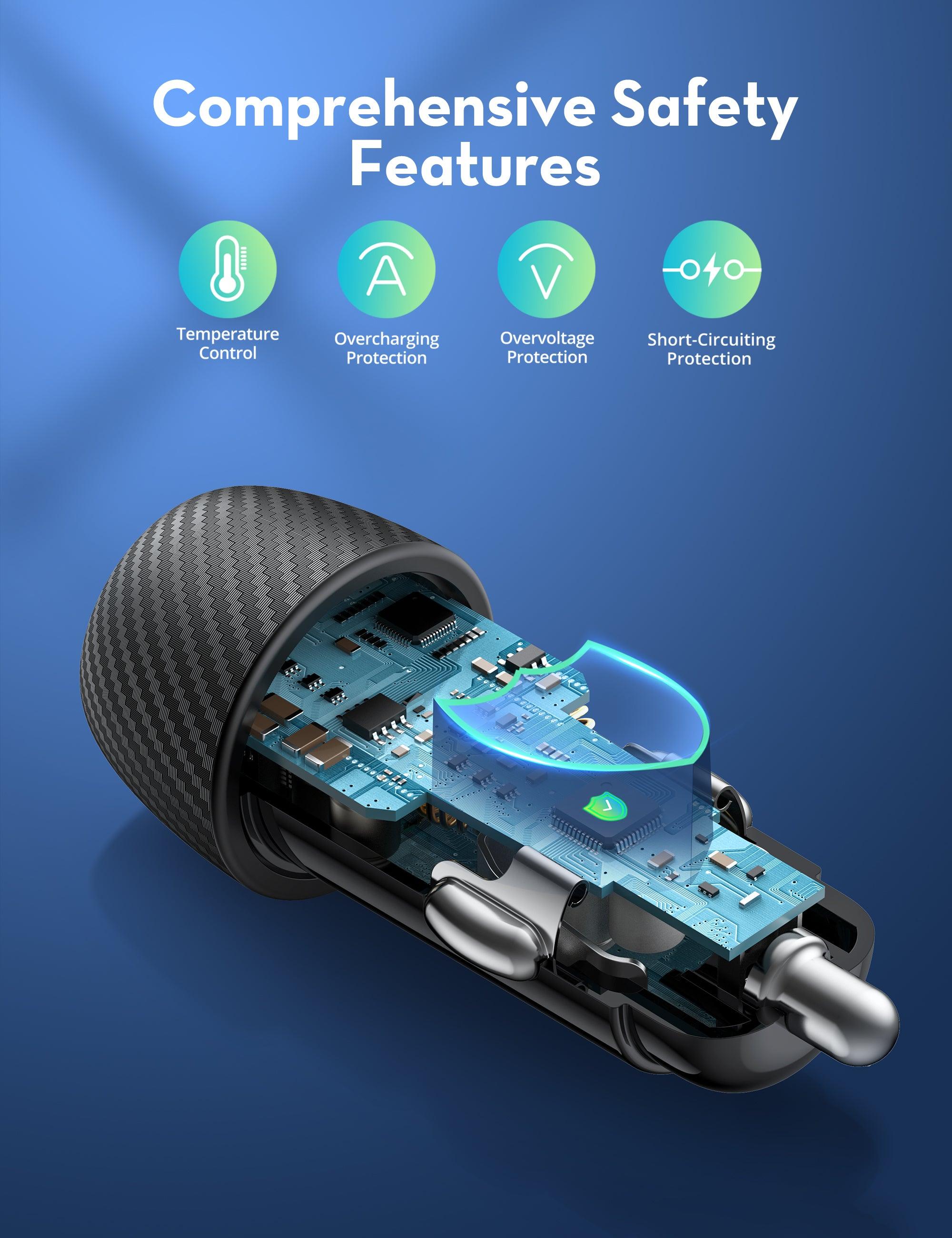 شاحن سيارة RAVPower RP-VC032 Total PD50W