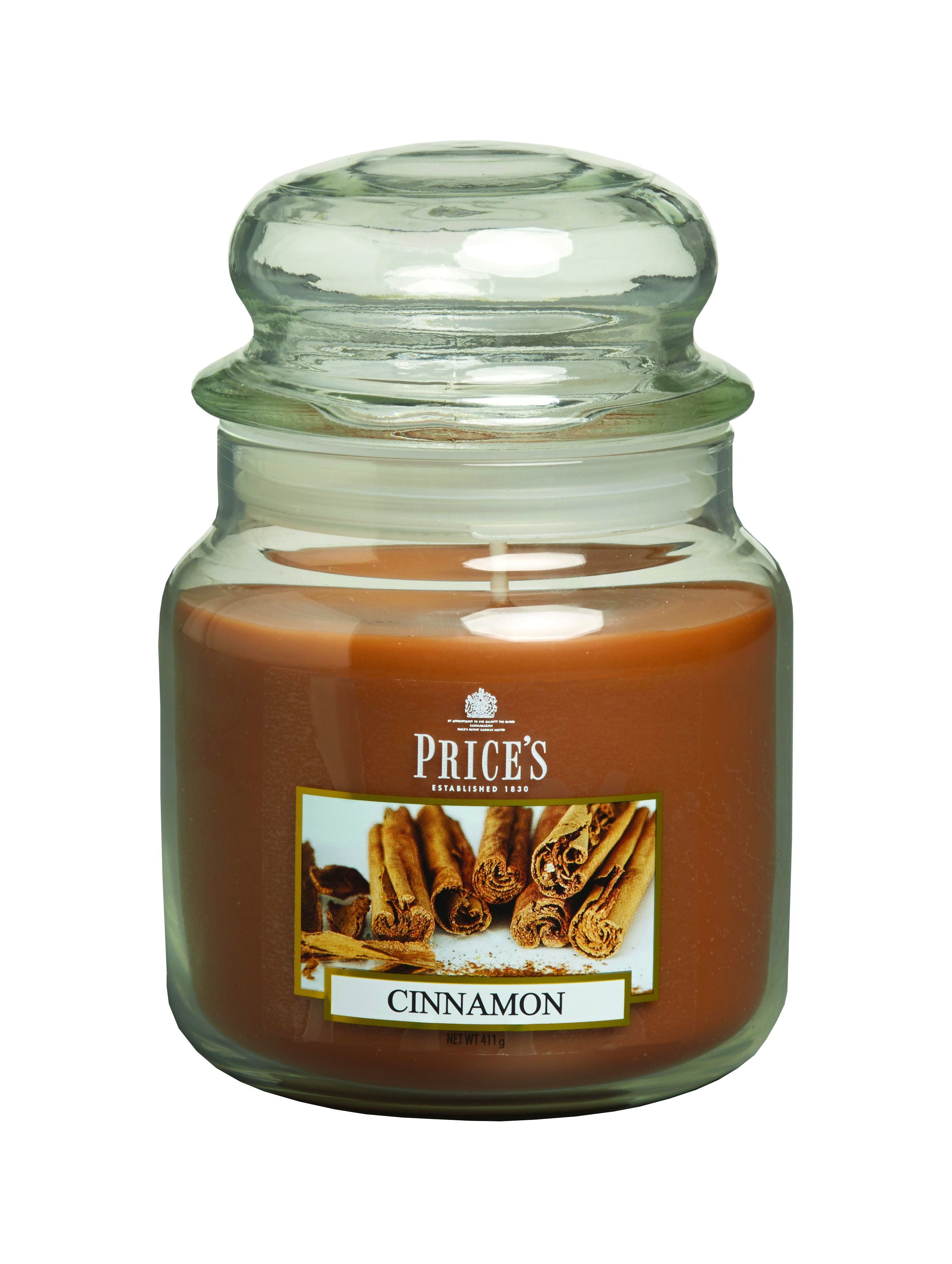 شمعة برايس متوسطة الحجم مع غطاء - برائحة القرفة