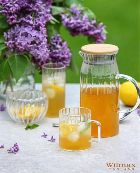 إبريق Wilmax Segment سعة 1 لتر بغطاء بامبو أنيق