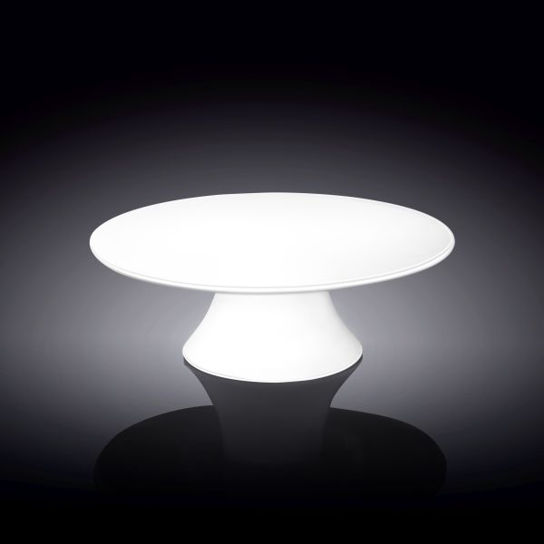 طبق كيك بقاعدة 25 سم من Wilmax - أبيض أنيق وفاخر