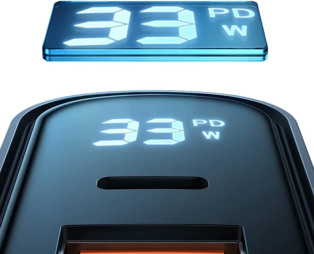 محول شاحن مكدودو بشاشة رقمية 33 وات - أسود