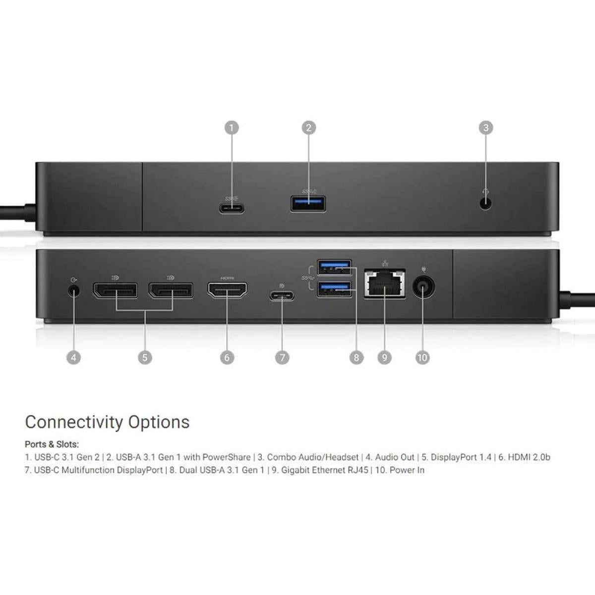 قاعدة وصل Dell WD19S 130W Docking Station USB-C مع HDMI وDisplayPort
