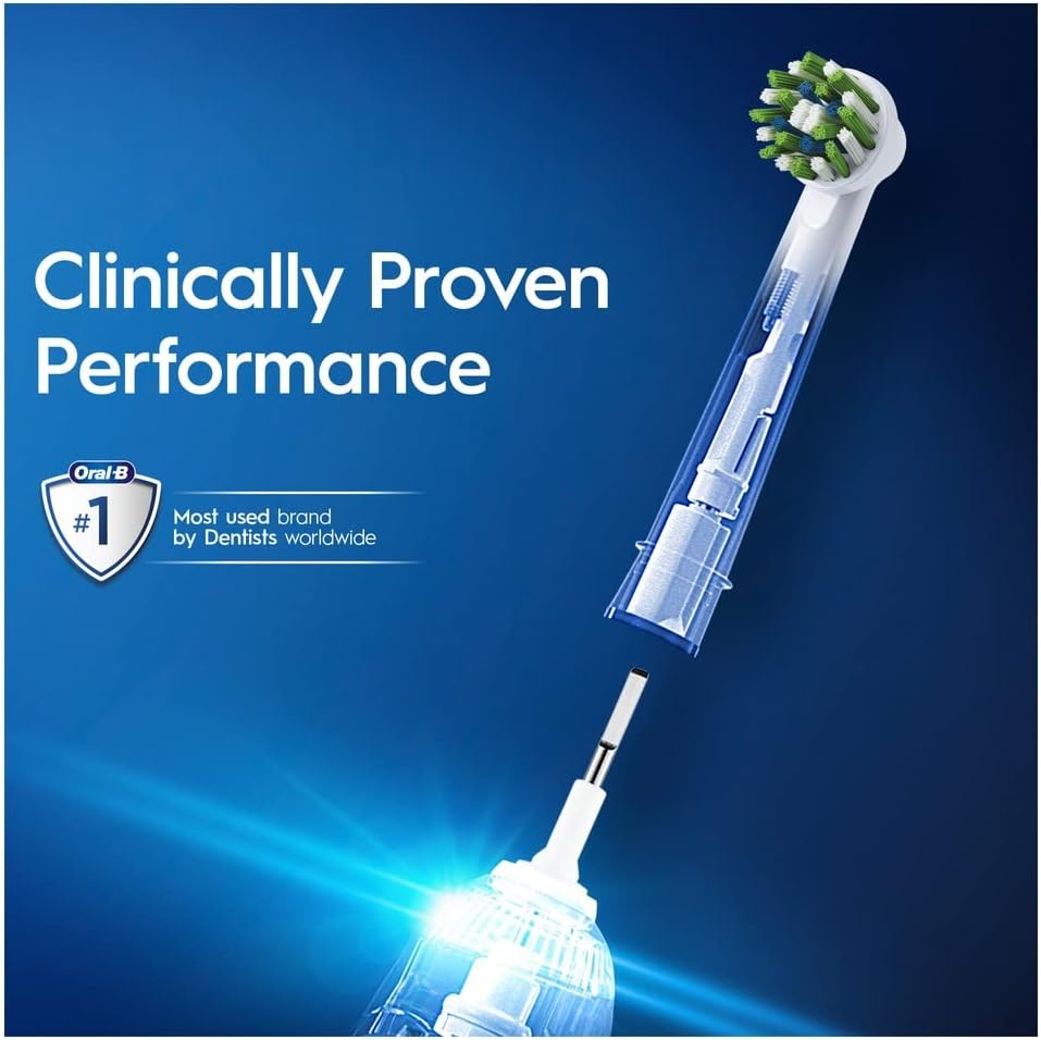 Oral-B Cross Action Electric Toothbrush Head With CleanMaximiser Technology Pack Of 4 - White