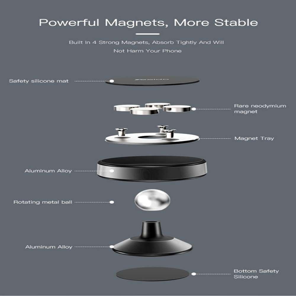 حامل الهاتف المغناطيسي للسيارة Yesido C56 - أسود