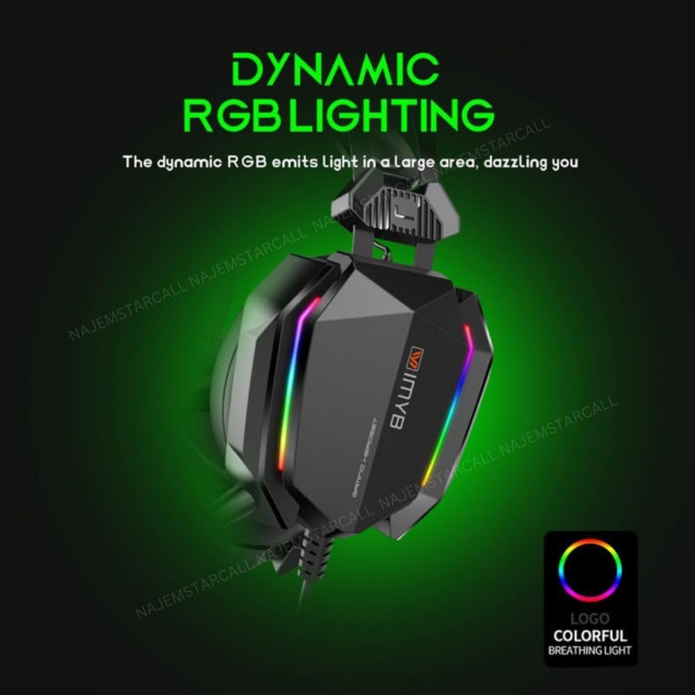 سماعة الألعاب YESIDO EK03 - صوت محيطي وإضاءة LED بسبعة ألوان