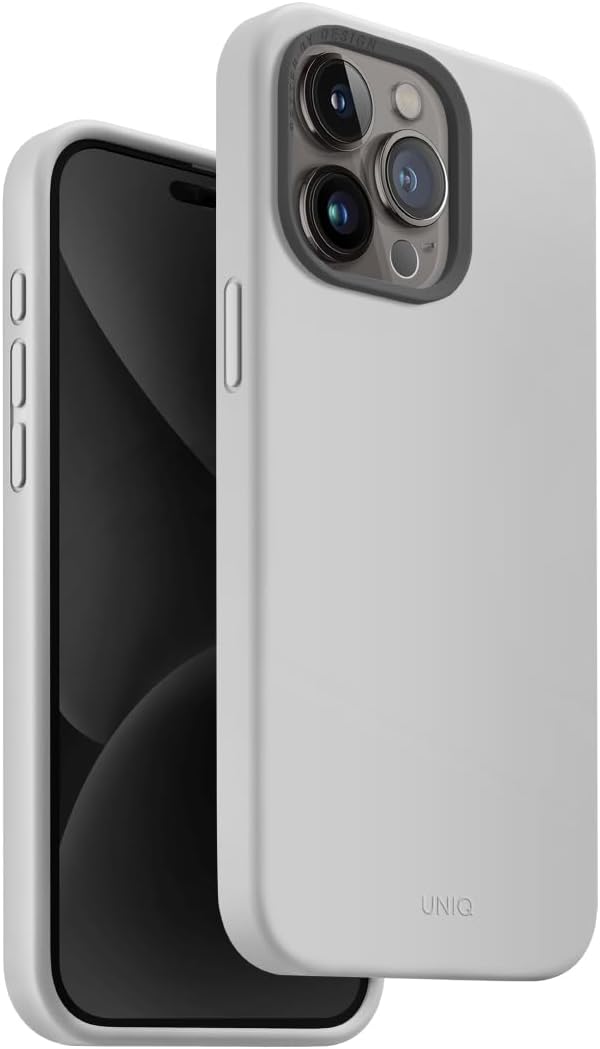 غطاء UNIQ HYBRID لهاتف iPhone 15 Pro – MagClick – Chalk Grey