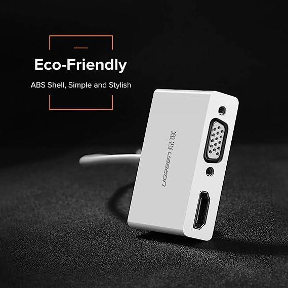 يوجرين محول USB Type-C إلى HDMI + VGA (أبيض)