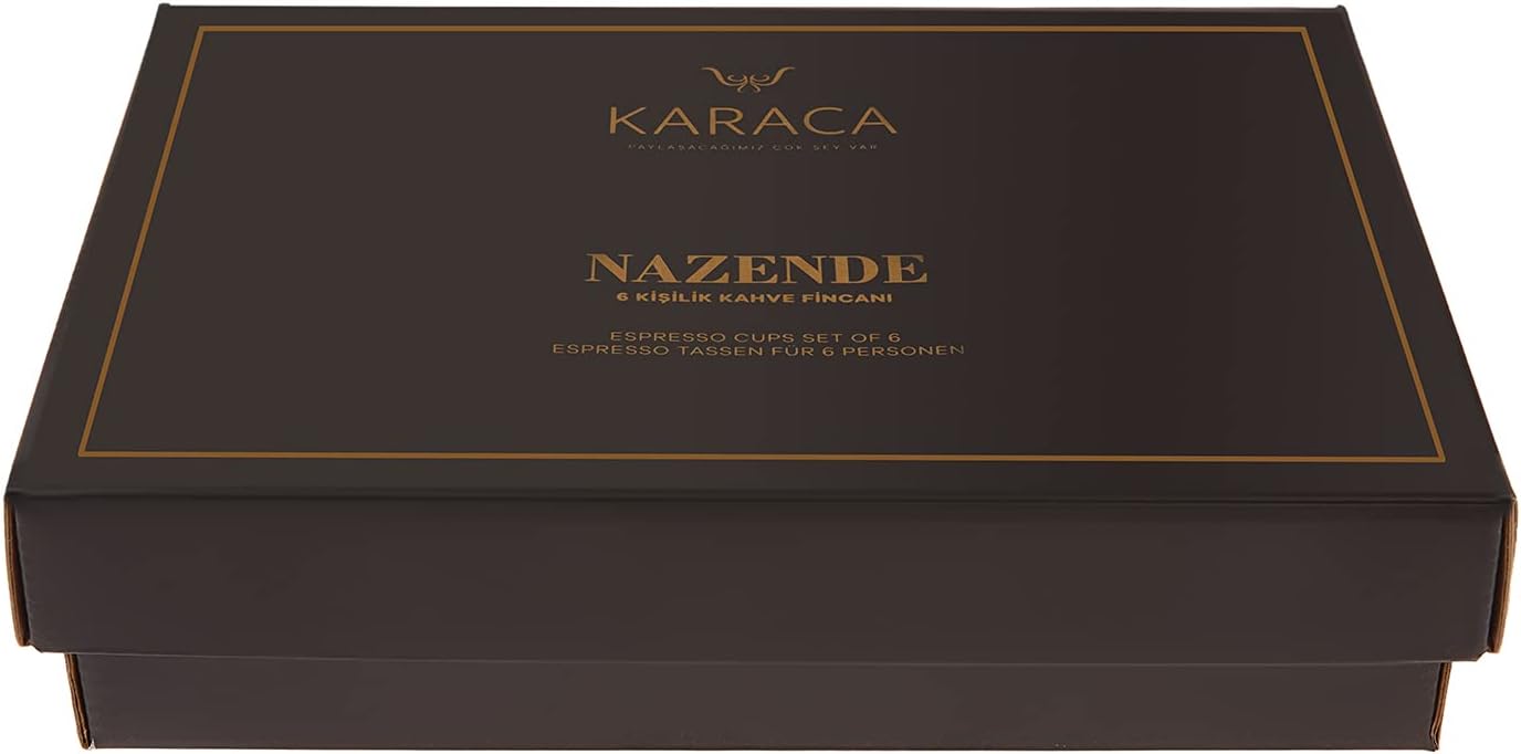 طقم فناجين قهوة كاراجا نازنده ٦ أشخاص بتصميم فاخر