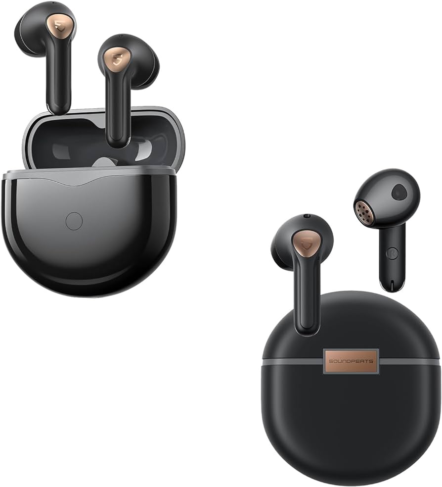 SoundPEATS Air4: Wireless Earbuds, Boosted Bass, 26H Playtime - BLACK