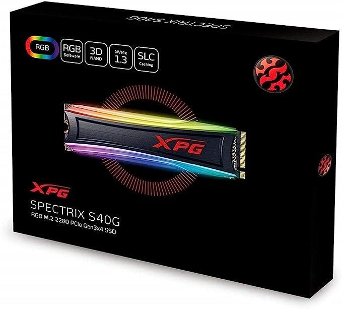 XPG S40G 256GB RGB 3D NAND PCIe Gen3x4 NVMe 1.3 M.2 2280 Internal SSD (AS40G-256GT-C)