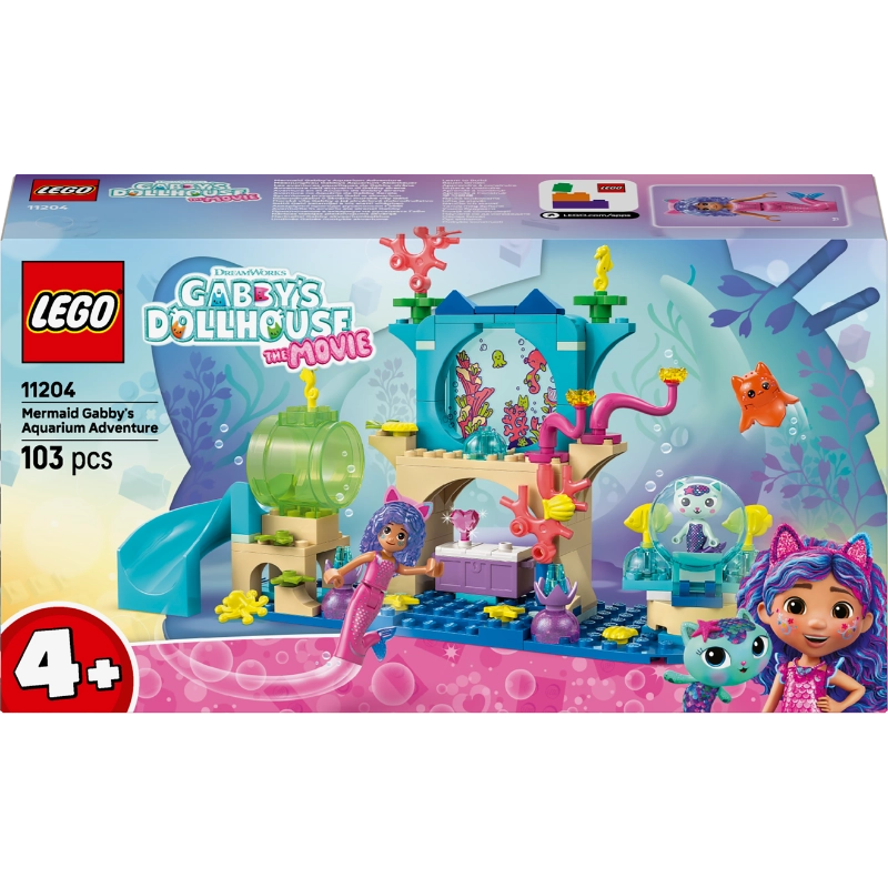 LEGO Gabby's Dollhouse Mermaid Gabby's Aquarium Adventure – 103 Pieces | Set 11204