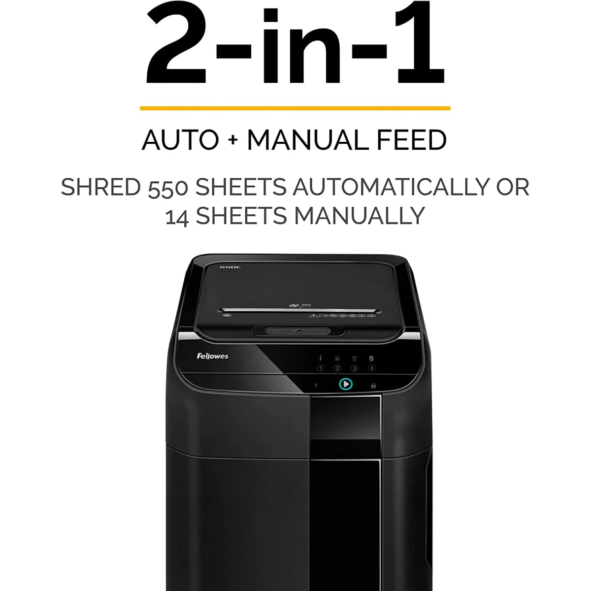 Fellowes AutoMax Auto Feed Shreds up to 550 sheets - Black