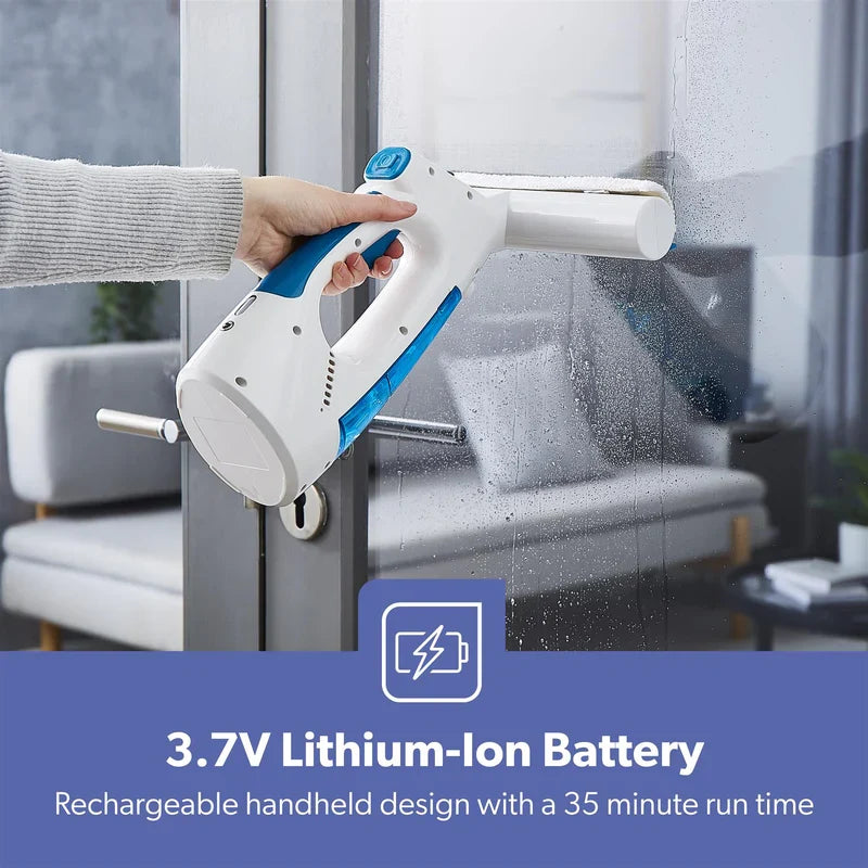 Geepas Cordless 3-in-1 Window Vacuum, 140ml Tank, 35 Min Runtime, Blue/White GWC63065UK