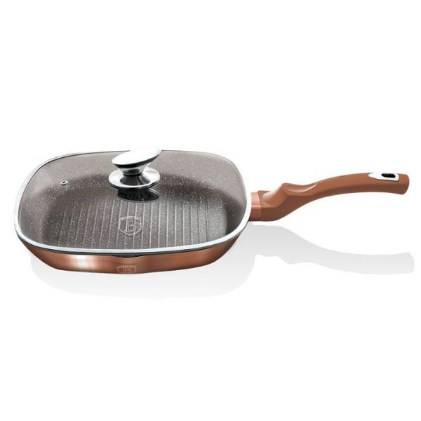 Berlinger Haus 28cm Grill Pan with Lid – Rose Gold